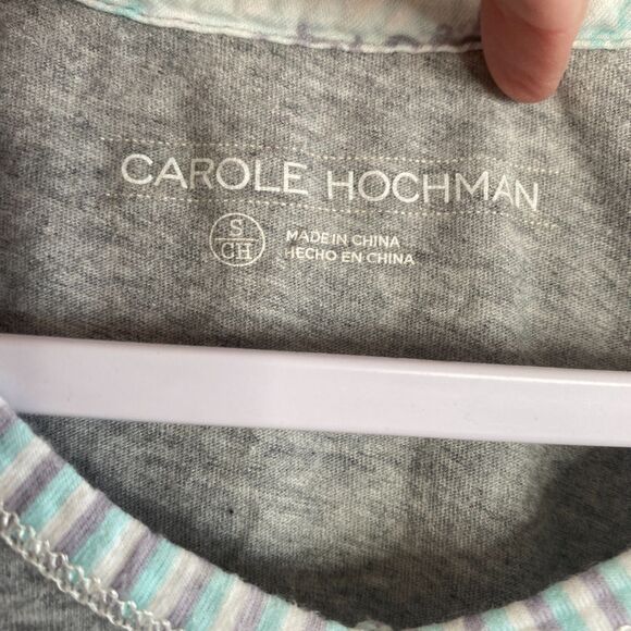 Carole Hochman Cotton Pajama Set Blue Grey Short Sleeve Mix Pattern Size Small - Picture 9 of 16